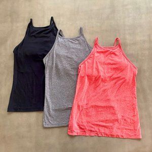 EUC Lot of 3 GapFit Breathe High-Neck Shelf Active Gym Tank Tops